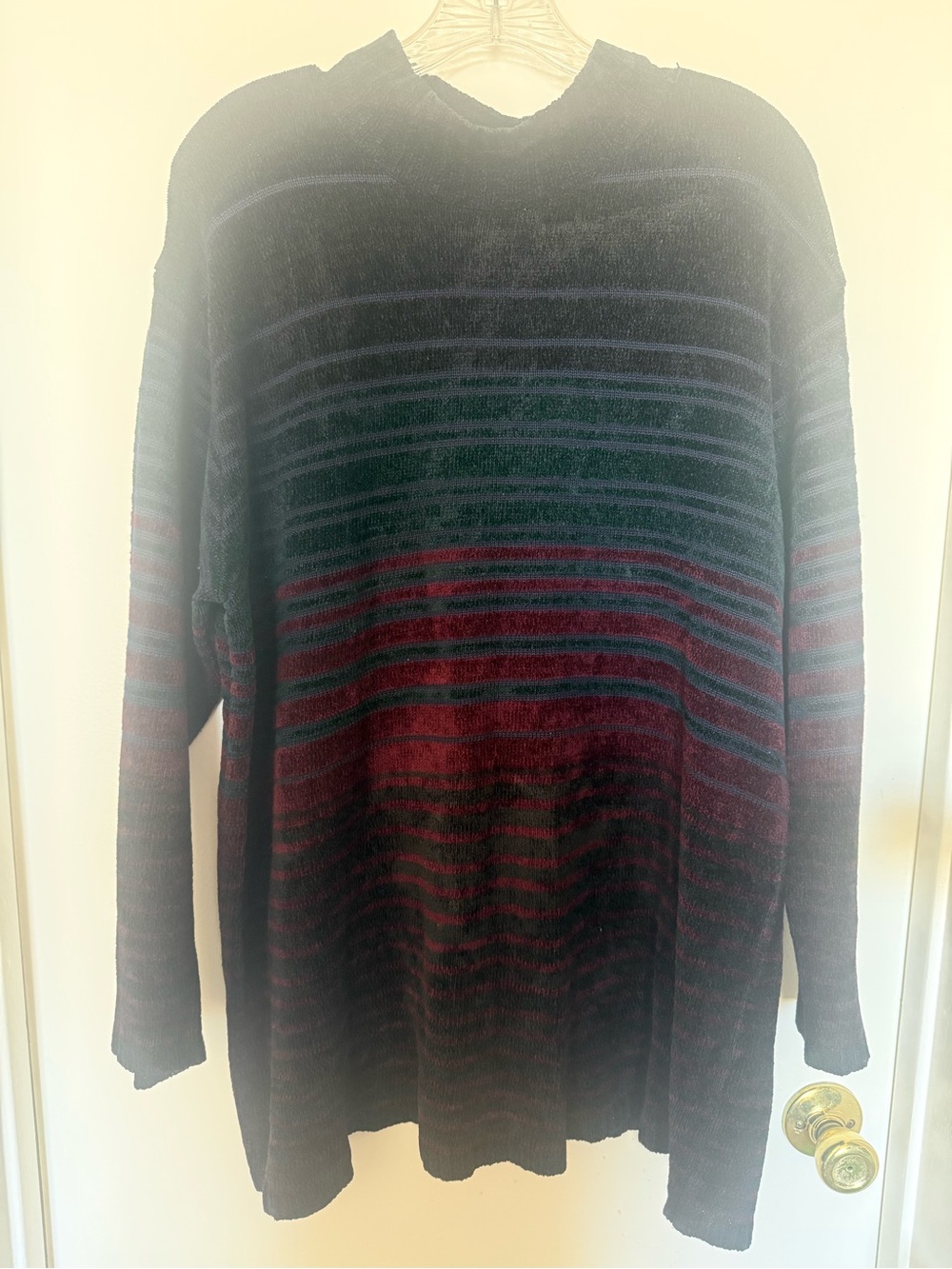 Vintage Liz Claiborne Liz & Co Striped Chenille Mock Turtleneck Sweater Size L